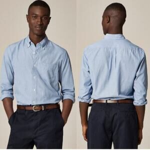 J.Crew Slim Untucked Secret Wash Cotton Poplin Shirt BW449 Waterfall Sz XL NWOT